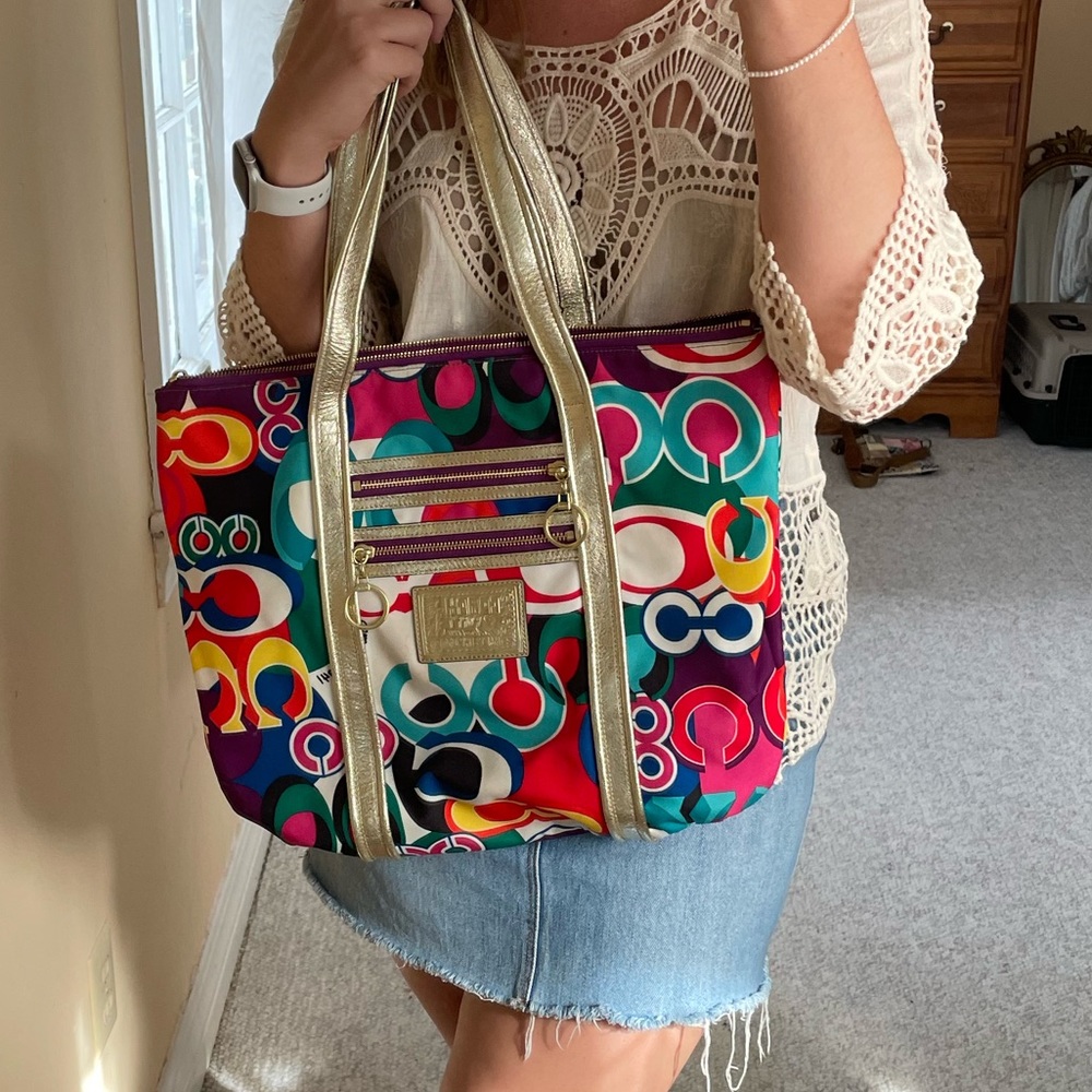 Coach Poppy Multicolored Tote Bag